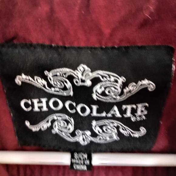 Chocolate. Burgundy color lightweight full zip casual jacket. Small. - Picture 6 of 7